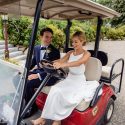 golf cart maine wedding