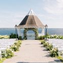 bluff's edge maine waterfront wedding ceremony